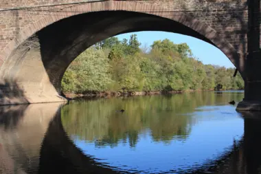 A bridge and river view in the Collegeville area.