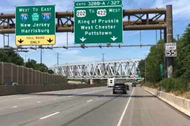 A Montgomery County commercial corridor used as local context for King of Prussia.