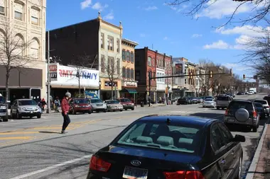 A downtown street view in Pottstown Borough.